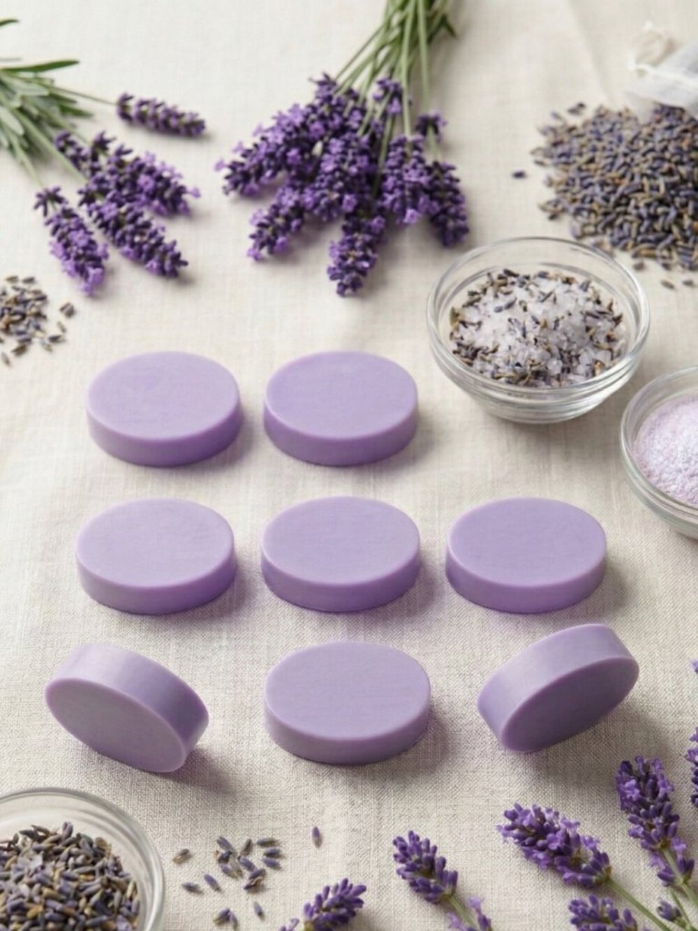 Lavender Botanical Oval Hand Poured Goat Milk Soap Bar